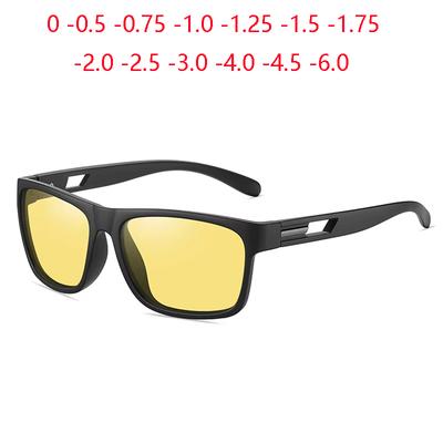 Outdoors Sport Square Myopia Sunglasses Men Colorful Anti-Glare Prescription Sun Glasses For Men 0 -0.5 -0.75 To -6.0