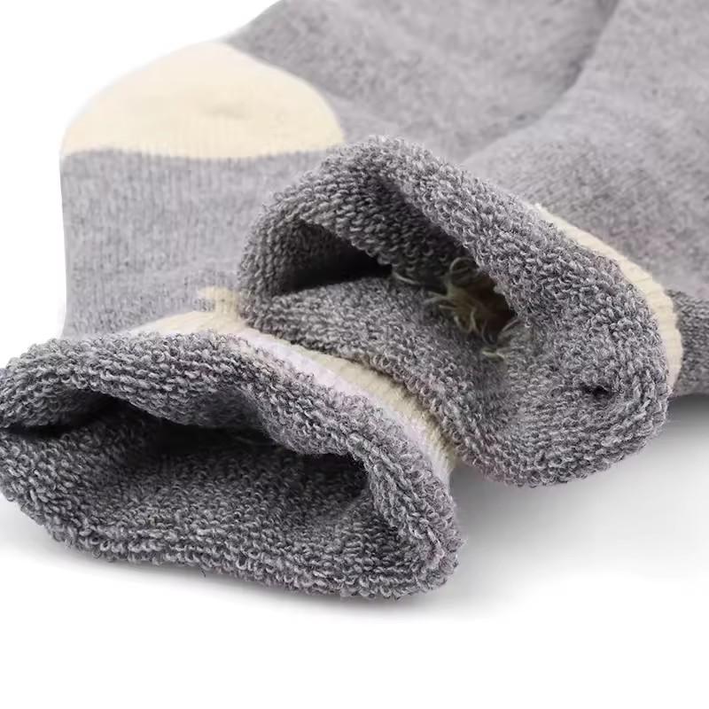 5 Pairs Lot Winter Wool Socks Male Men's Super Thicker Solid Merino Plush Women's Socks Against Cold Snow Terry Warm Socks