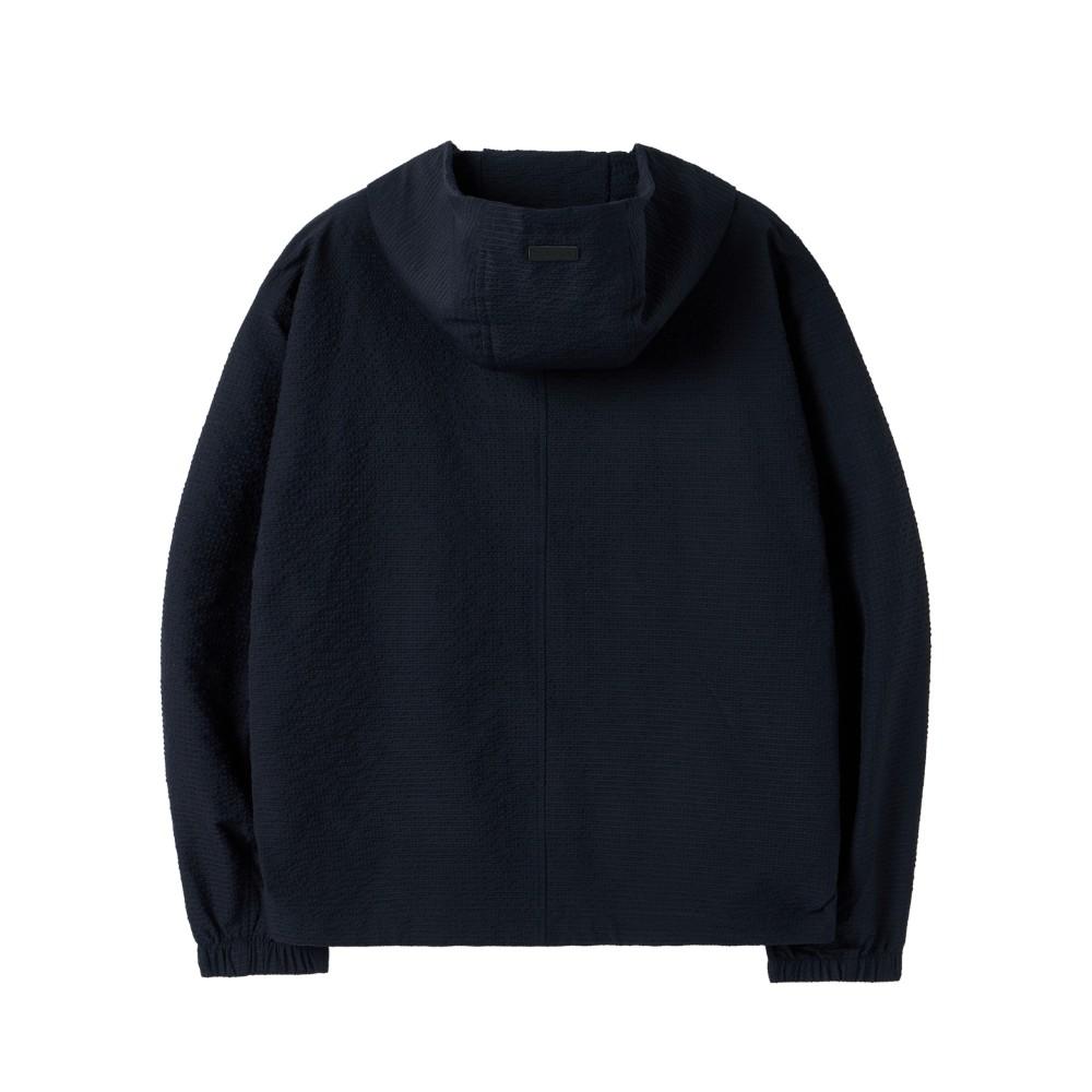 Brompton London Seersucker Long Sleeves Hood Full Zip - D/Navy (P252Mjp485)