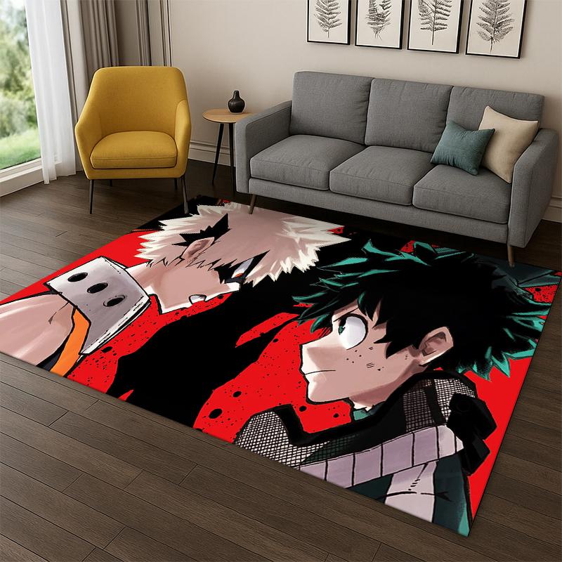 My Hero Academia Deku Bakugou Kreslený Anime Koberec Rohožka do Ložnice Obývacího Pokojí Pohovky Vstupní Rohožka Domácí Dekorace, Dětský Koberec Protiskluzový