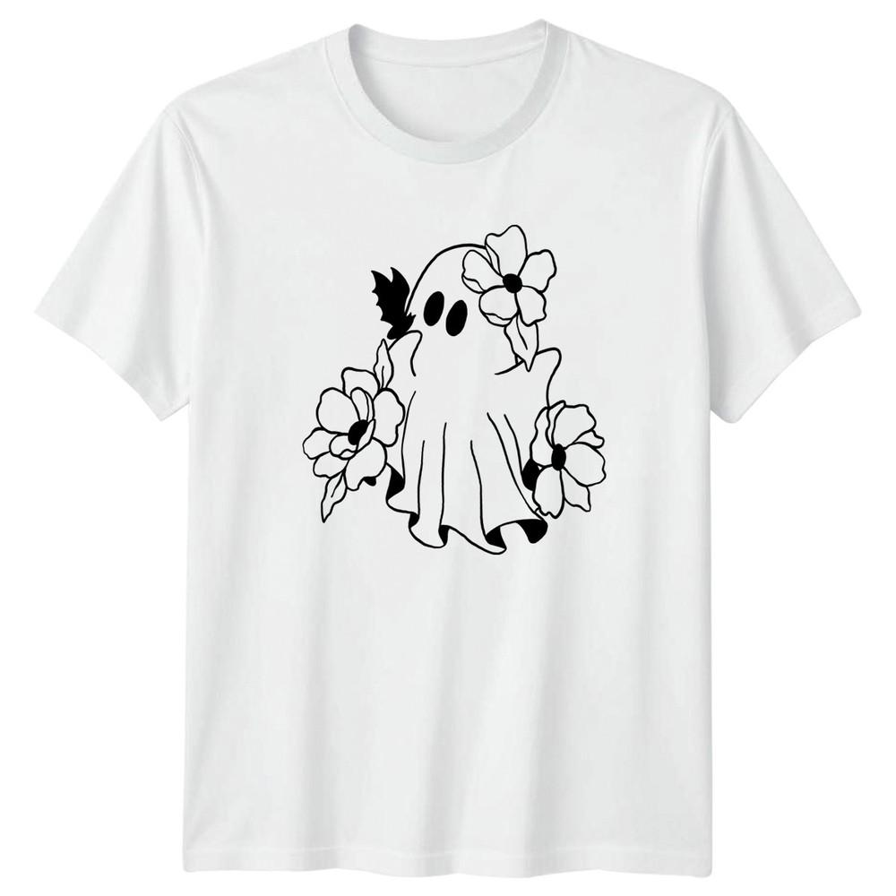 Spooky Cute Floral Ghost Bat TShirt Floral Ghost Halloween Gift For Him And Her S