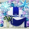 124PCS Ice and Snow Themed Balloon Arch Set Large Snow Foil Balloon for Birthday Anniversary Winter Celebration Decoration Set