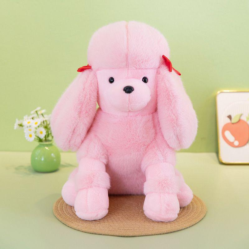Schattige Poedel Hond Pluche Speelgoed Zacht Knuffeldier Pop Met Strik Decor Kawaii Huisdier Puppy Voor Kinderen Verjaardagscadeau Woondecoratie Lief 35CM