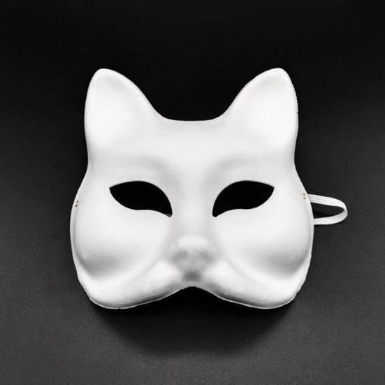20 Pcs Face Cushion Kit Fox Cat Face Cushion DIY Halloween Masquer Set with Paint And Brush Make-up Party Prop for Dancing Party