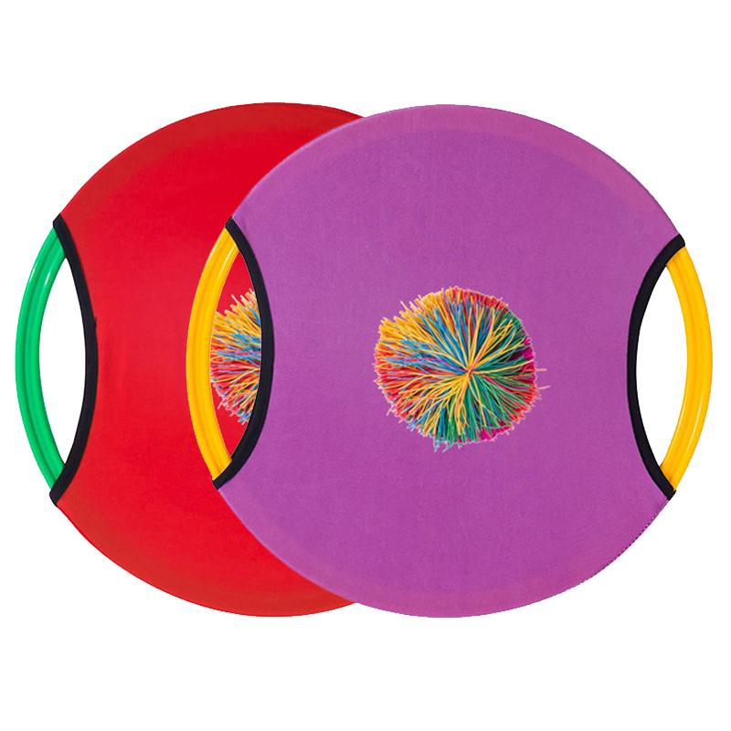 2PCS Outdoor Sports 28CM Flying Disc Trampoline Paddle Ball Game Toss and Catch Parent Child Interactive Sensory Toys Kids Adult