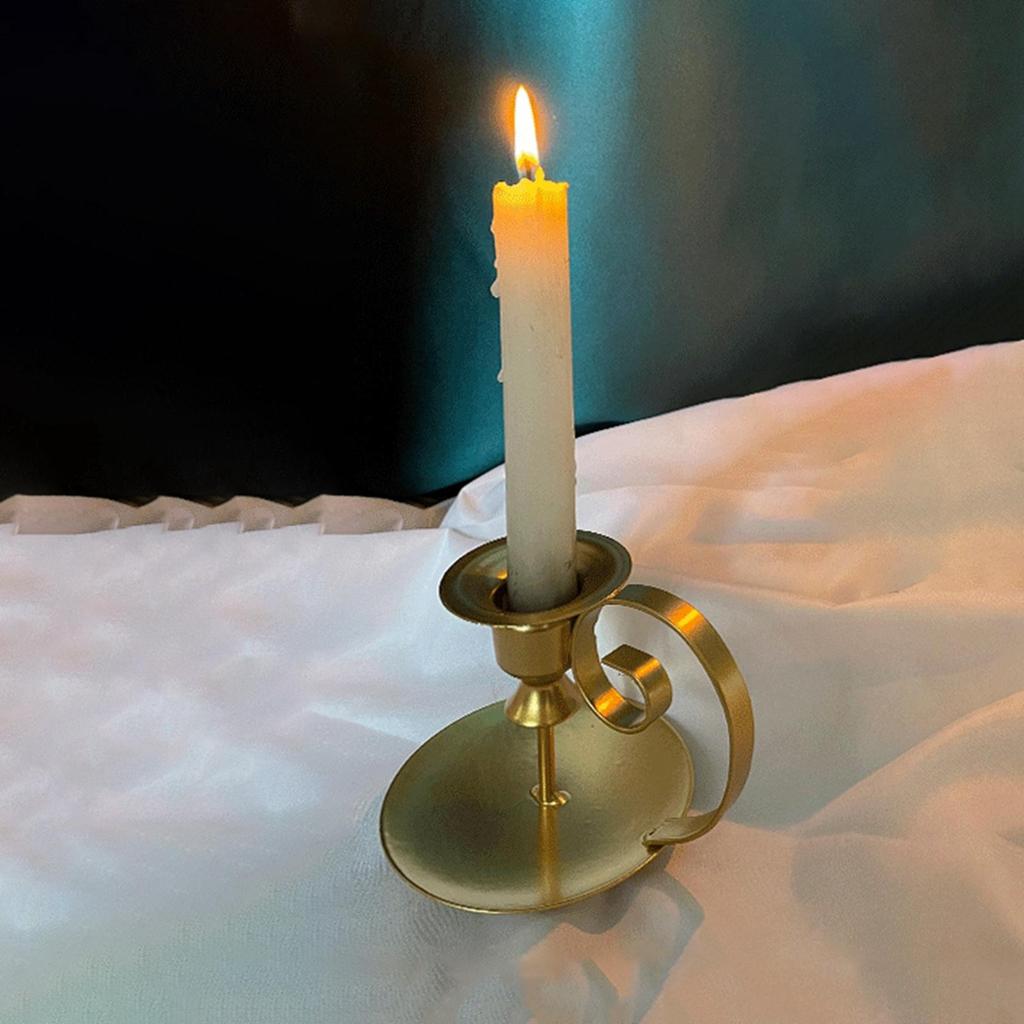 Eisen Kerzenhalter für Stabkerzen, Funktionelles Design mit Griff