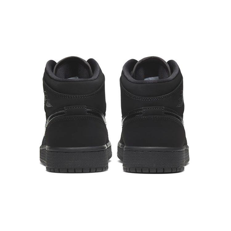 Jordan Air Jordan 1 Mid Slip Resistant Cushioning Mid Top Basketball Shoes Black Warrior Unisex 554725-056