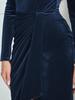 YBH0352 Women's Elegant Front Slit Slim Fit Long Sleeve Dress