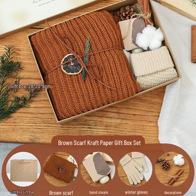 

Айлан Хуэйцзя Зимний набор шарф, перчатки и крем для рук One Size