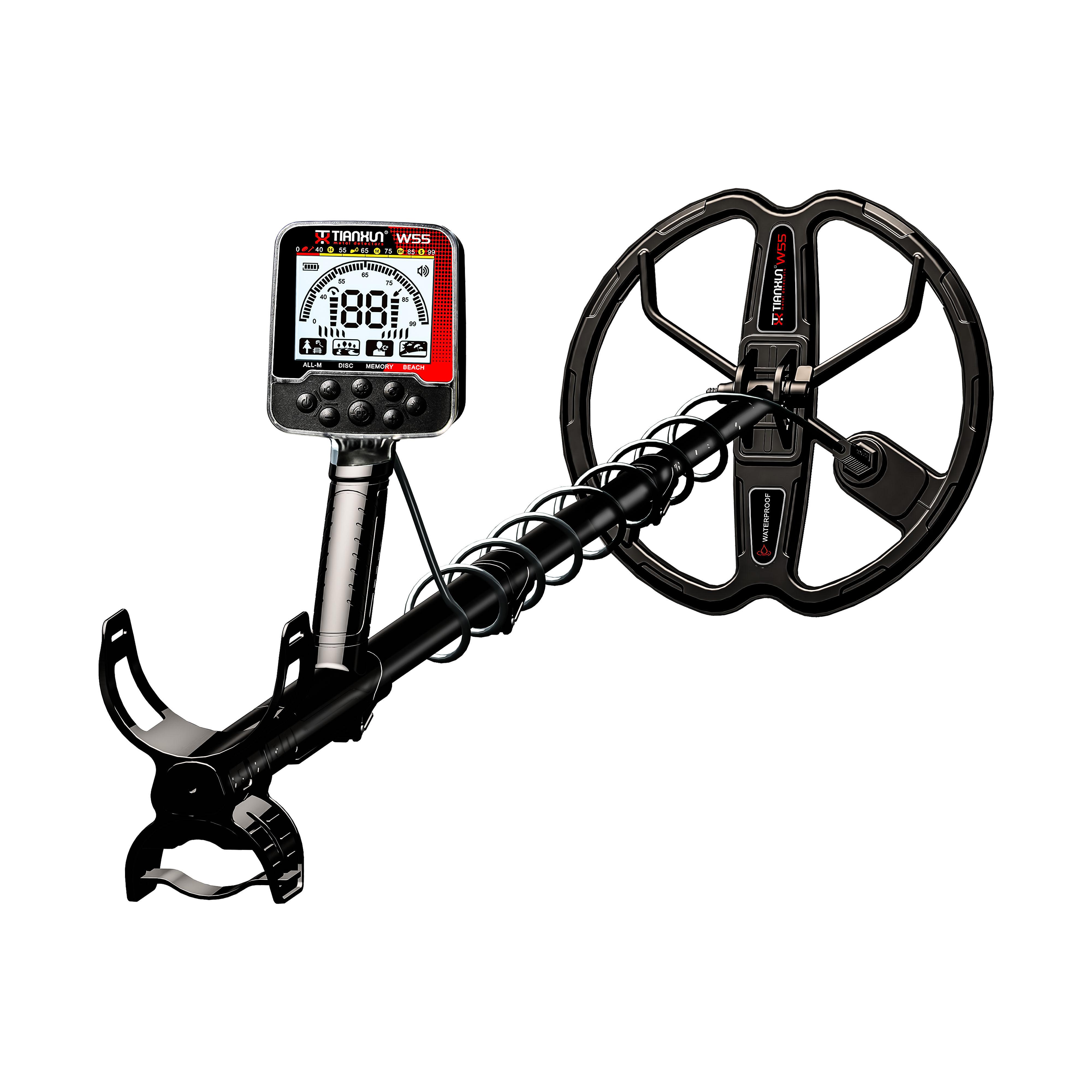 

TX-W55 rechargeable metal detector, LCD display, multi-mode operation. The entire machine has IP68 level waterproof performance.