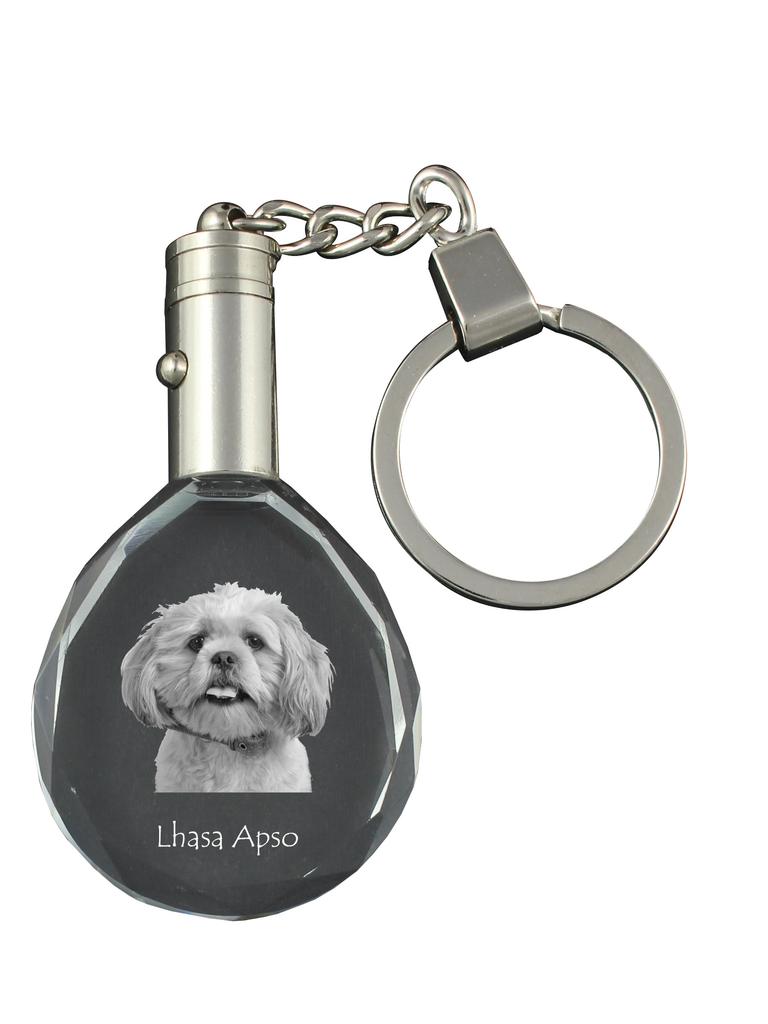 Lhasa Apso - Pendant with a Photo of a Dog, Crystal Key Ring In a Gift Box, a Unique Gift by Art-Dog