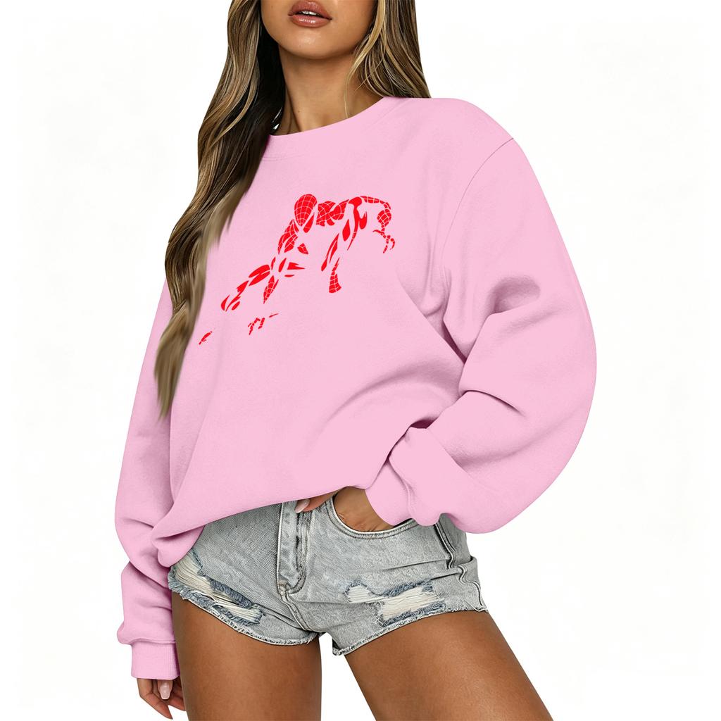Women's Casual Long Sleeve Round Neck Blouse with Print for Daily Wear
