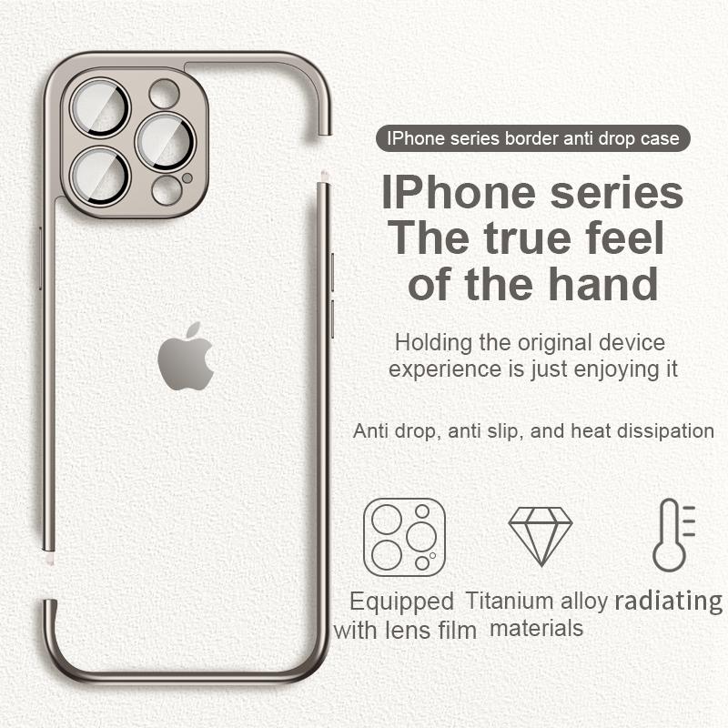For iPhone 17 Pro Max Air 16 15 14 13 Phone Cover Transparent Shockproof Plating PC Hybrid Hard Glass Slim Case