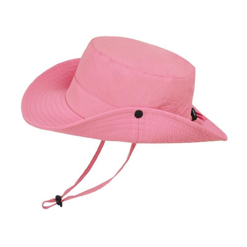 

9255 Summer Outdoor Sun Hat with Wide Brim Waterproof Quick-Drying Simple Fisherman Hat Men Mountaineering Fishing Sun Hat Pink