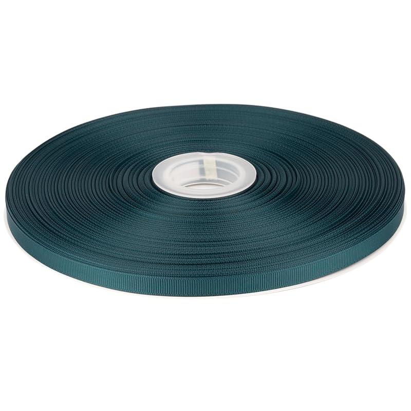 

[Tekdeere]Width 9mm solid teal grosgrain ribbon, perfect for gift wrapping, sewing, hair accessories, wedding decorations - 91m/roll