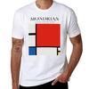 Mondrian Komposition mit Rot Blau und Gelb T-Shirt Lässiges Alltagsoutfit T-Shirt