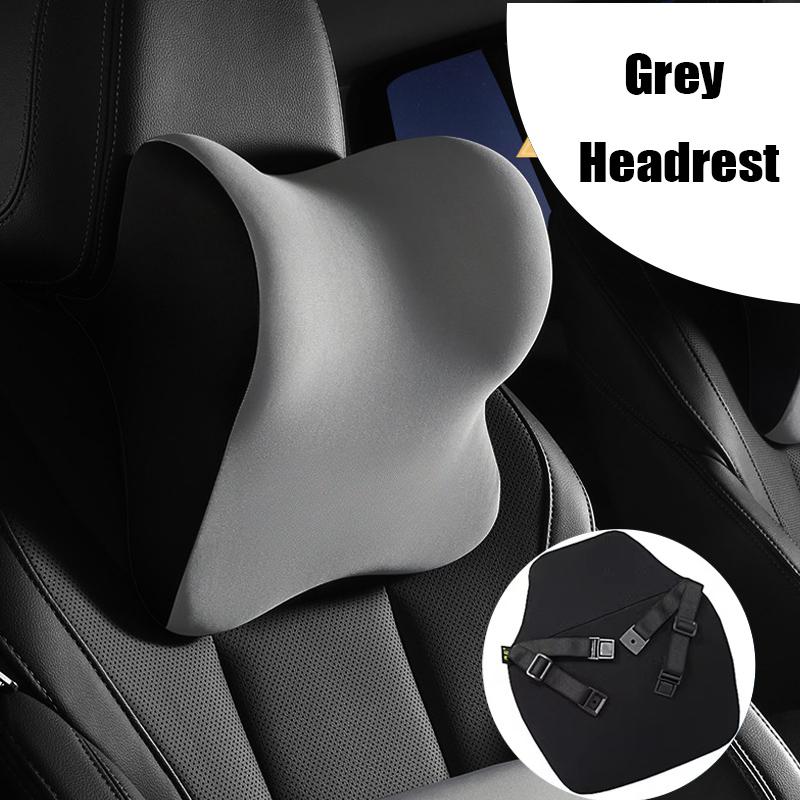Car Seat Headrest Pillow with Double Straps for Sports Seats Universal Latex Neck Support Cushion Lumbar Back Pad