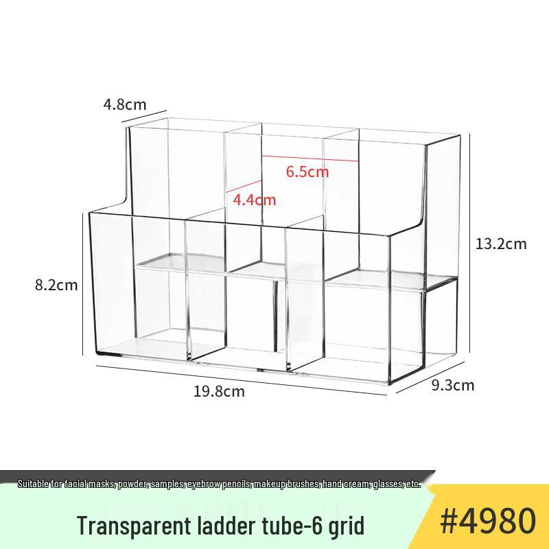 Acrylic Desktop Pen Holder: Large-Capacity Transparent Storage Box for Office or College Students