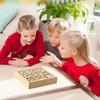 Wooden Tic-Tac-Toe Educational Toy for Kids - Interactive Three-in-a-Row Board Game & Building Blocks
