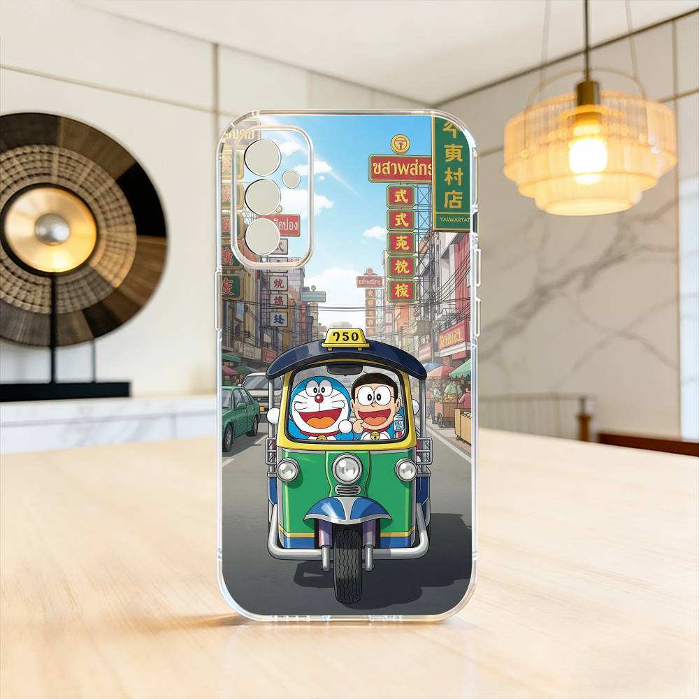 

Cute Cartoon D-Doraemon Shockproof Phone Case Transparent Silicone Soft For SamsungA10,12,20,21S,30,31,40,50,51,52,70,71 Samsung a52 a52S