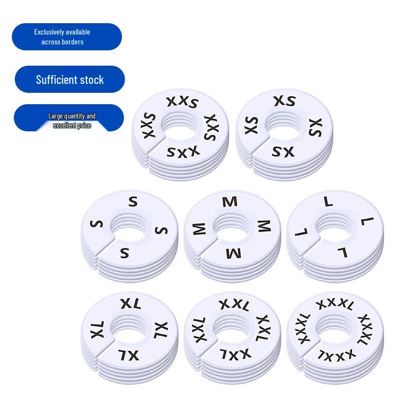 Letter Set Divider for Wardrobe: XXS-XXXL Sizes, Circle & Square Shapes, Stocked for Easy Labeling