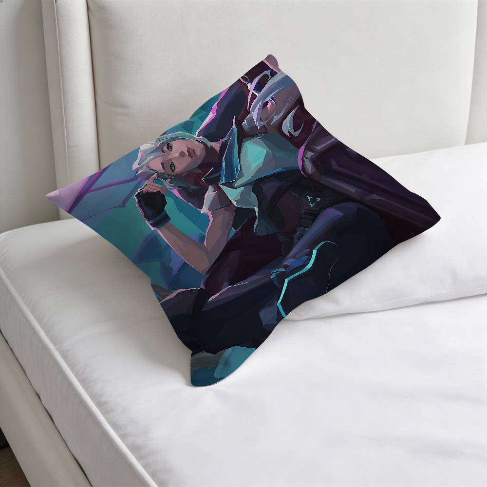 HOT Game VValorantS Decorative Square Pillow Cover Modern Cushion Case for Living Room Bedroom