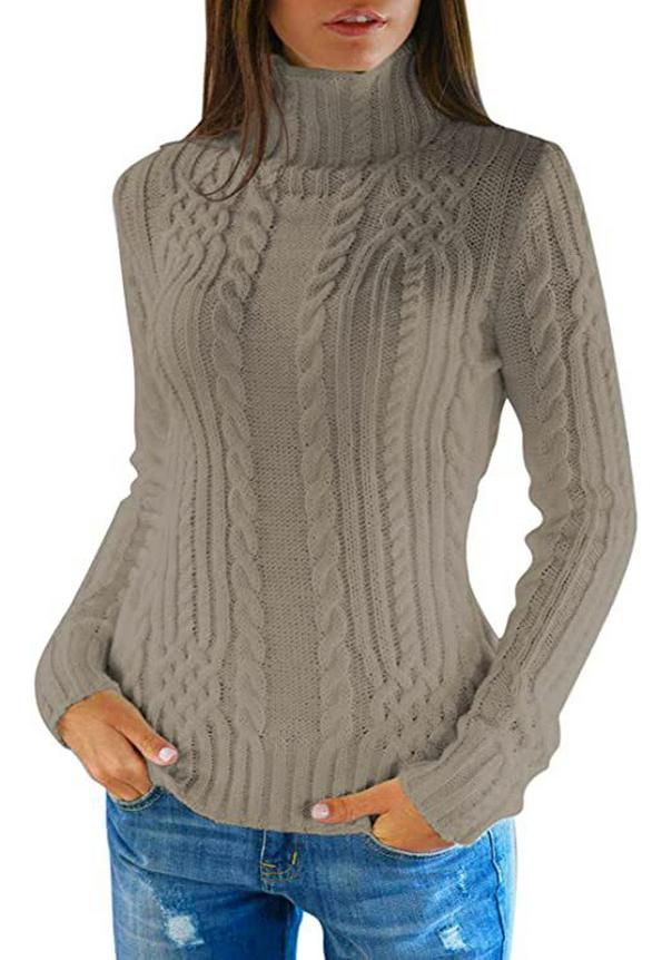 2024 Women's High Neck Slimming Sweater - Fashionable Autumn/Winter Top
