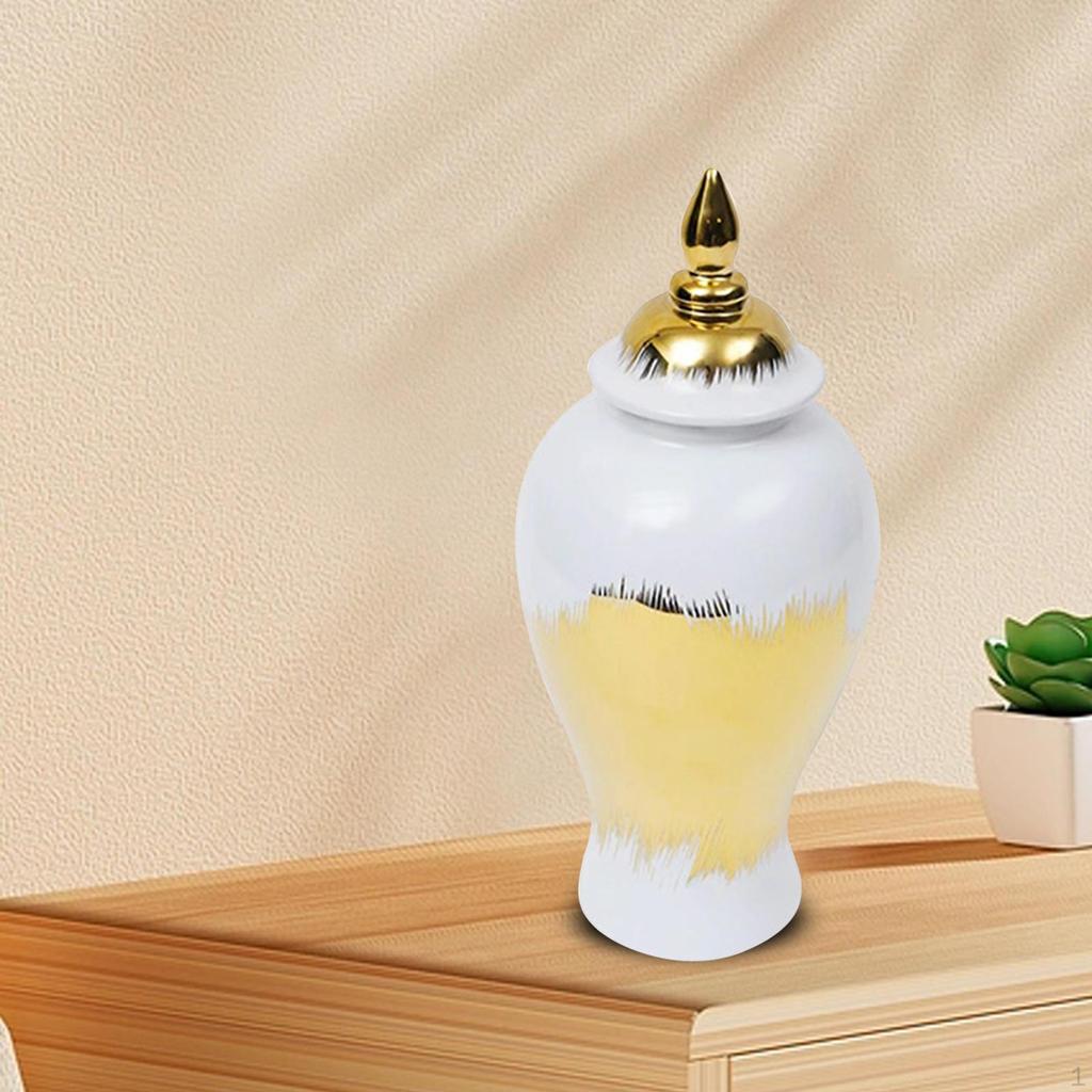 Keramisk ingefærkrukke oppbevaring med lokk håndverk fin glasur finish multifunksjonell tebeholder for