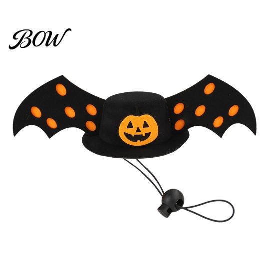 Pumpkin Applique Pet Hat Halloween Bat Hat, Red Horn Cat Funny Wings Felt for Cats Small And Medium Dogs