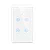 For Zigbee 2 Gang Smart Tempered Glass Wall Touch Panel Switch Remote Control 10A ABS Neutral Light Power Switch Alexa/Google