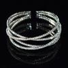 Artificial Crystal Rhinestone Jewelry Open Bracelets Bridal Cross Design Fashion Festival Gifts Bracelet Daily Wear 1pc Women Temperament  Accessories
