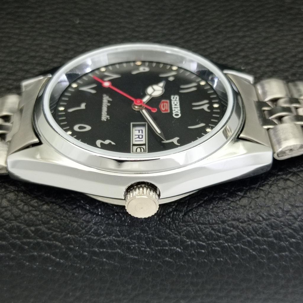 REFURBISHED SEIKO 5 AUTOMATIC 6309A VINTAGE JAPAN MENS BLACK WATCH a441239-4 Sk-a441239