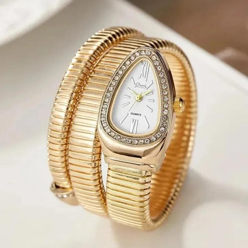 Women Luxury Stainless Steel Quartz Watch Bracelet High-quality Fashion Gold Ladies Wristwatch Only Watch