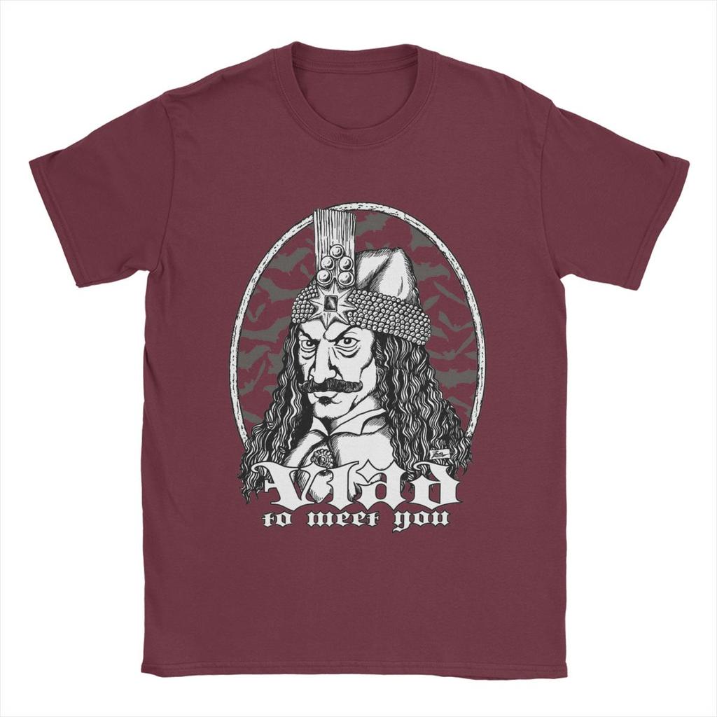 Fashion Vlad To Meet You Vlad Dracula T-Shirts for Men Crewneck Cotton T Shirt Short Sleeve Tee Shirt Gift Idea Clothes
