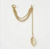 Fashion Personality Metal Ear Clip Single Leaf Tassel Earrings Cuff Women Girls Caught In Ear Ear Cuffs Fashion Jewelry Earring
