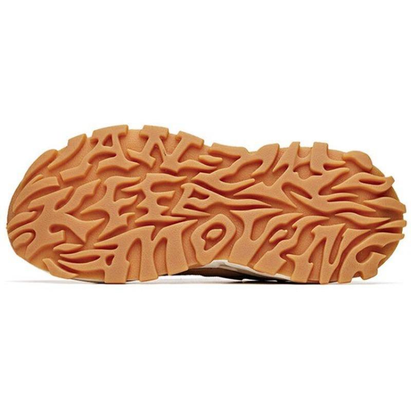 Anta Lifestyle Series Non-Slip Shock Absorbing Wear-Resistant Low-Top Dad Shoes Men Sneakers Brown White 912018842-8