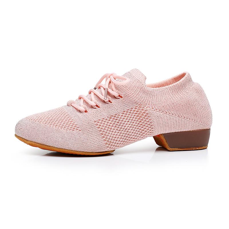 

Flyknit Lace-up Dance Shoes for Teachers: Latin, Bodybuilding, Jazz with Rubber Sole and Flat Heel 37
