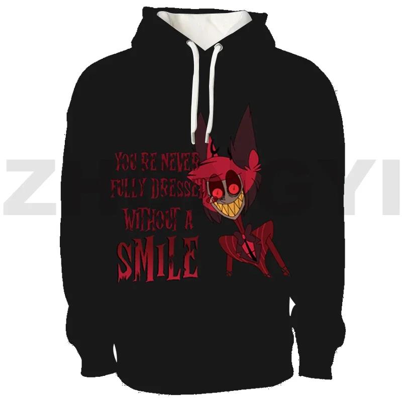 Harajuku Hazbin Streetwear 3D Print Hotel Men Clothing Hip-Hop High Street Sweatshirts Female Anime Hoodie Cosplay Costume Hoody