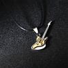 Fashion Stainless Steel Guitar Pendant Necklace For Men Women Retro Punk Rope Chain Musical Instrument Choker Party Jewelry Gift