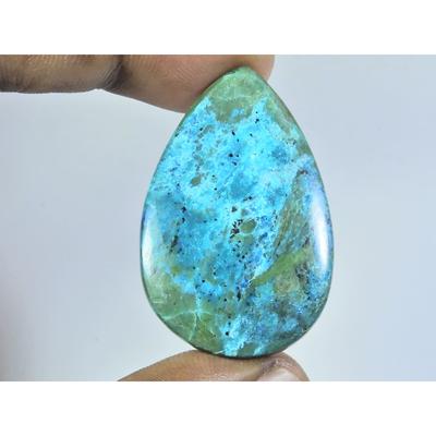 26X40X05MM Natural Shattuckite Pear Shape Cabochon Loose Gemstone 46Cts. D-144
