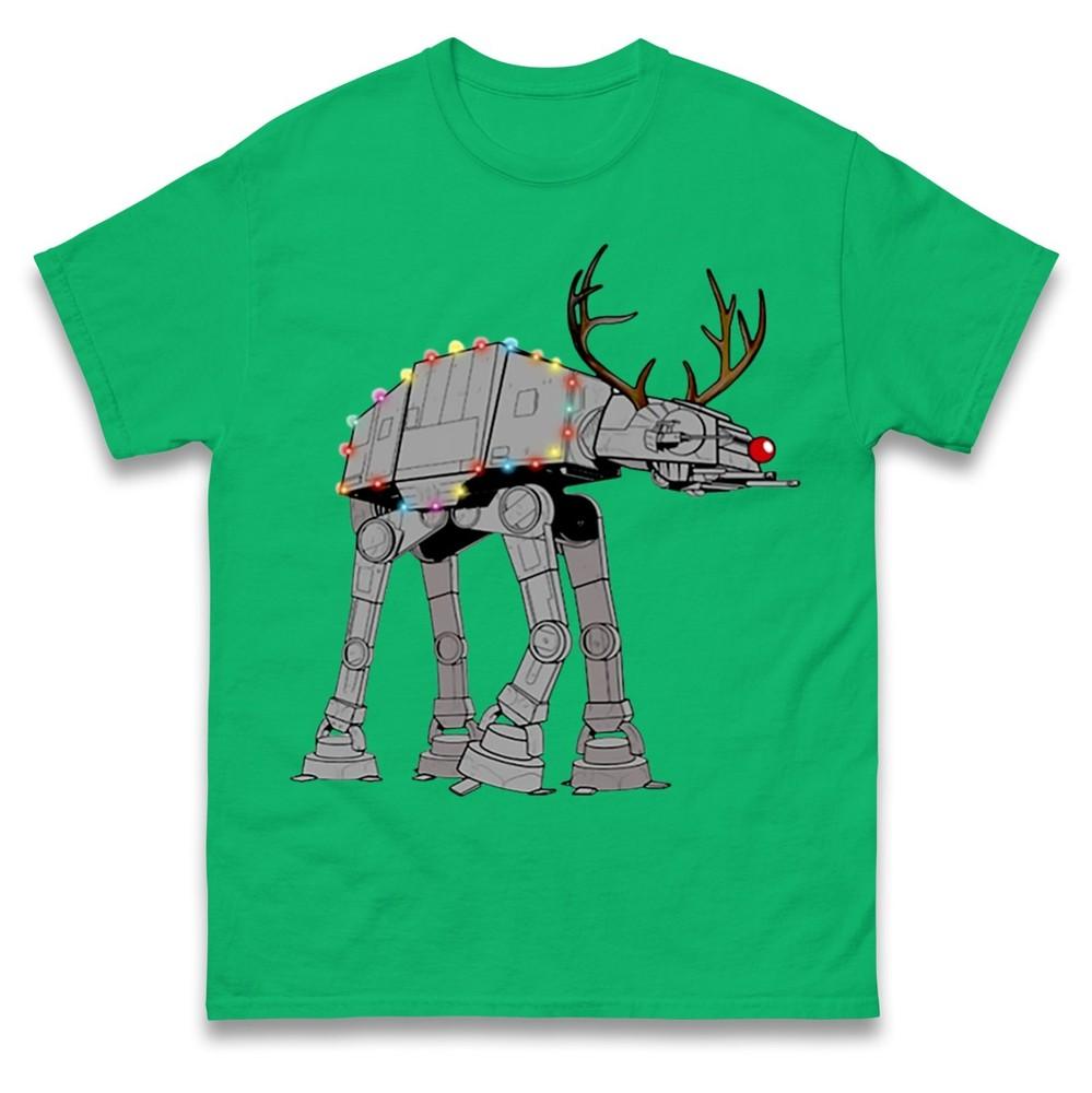 Atat Reindeer Christmas Tshirt Santa Claus Gift Unisex Xmas Outfit Tshirt S