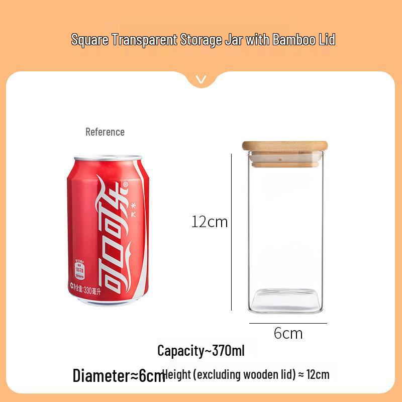 Square Moisture-Proof Glass Jar with Lid for Tea and Spices - New Style Storage Solution