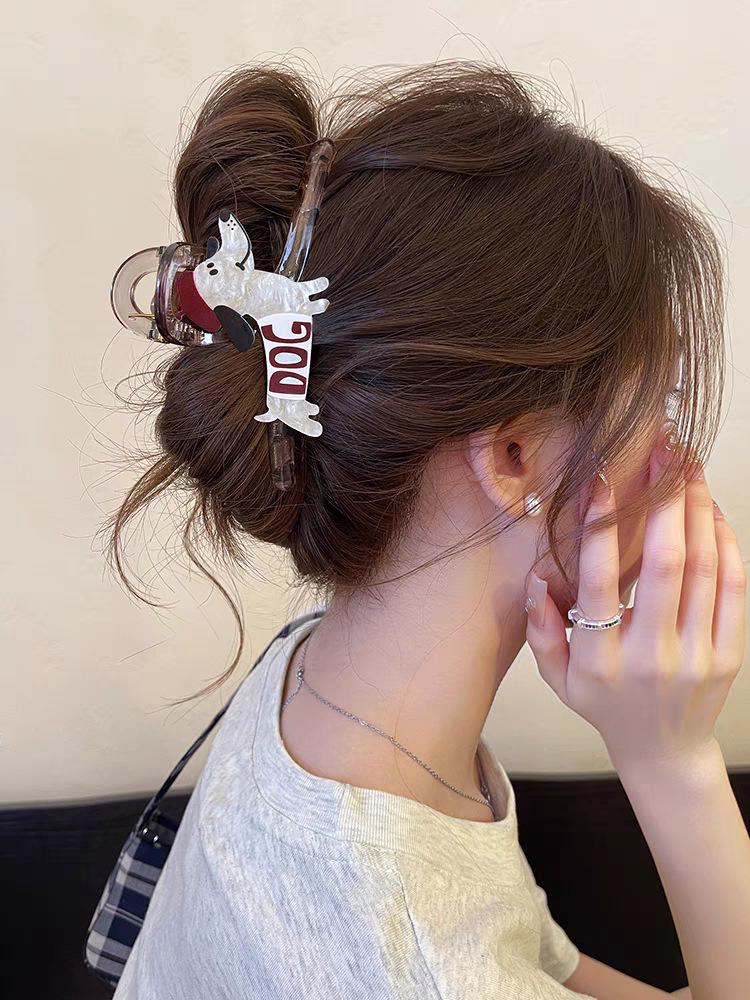 2025 Leopard Print High-End Large Shark Hair Clip for Women