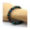 Bracelet - ABIJOUX - Chrysocolla + Wood - 8 Mm - Length 19-20 Cm - Mixed