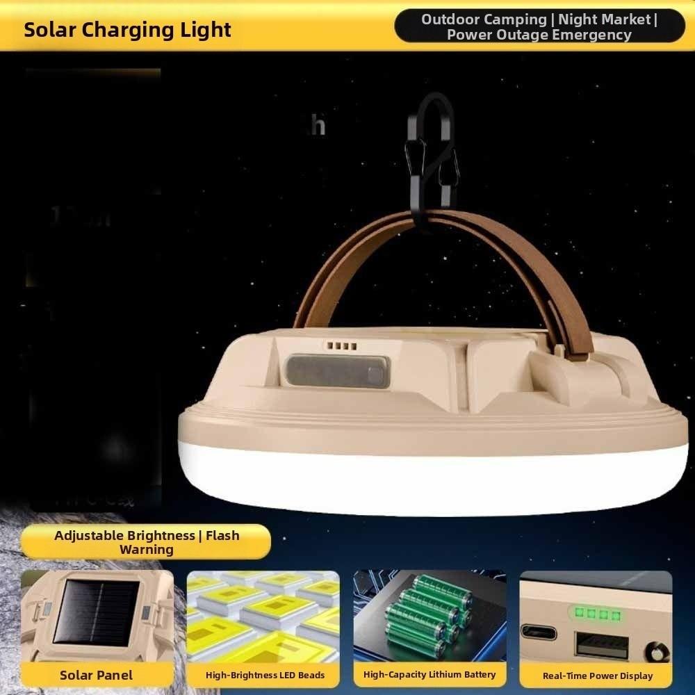 Hanging Hook Solar LED Camping Light Rechargeable Battery Working Repair Lamp  Tent Use