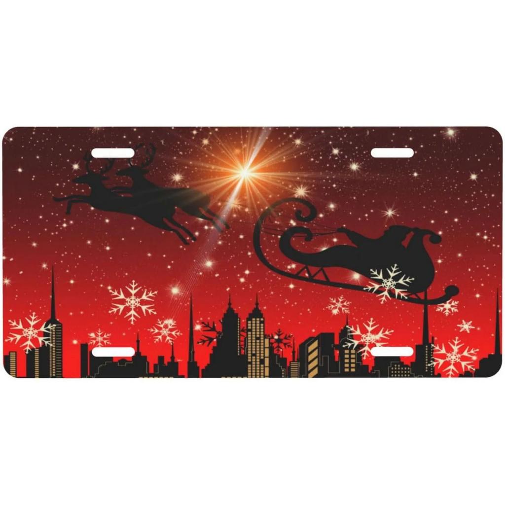 License Plates Sant Claus Metal Tin Signs for Wall Decoration Vintage Tags Metal Automotive Signs For Cafe Bar Club Garage Pu