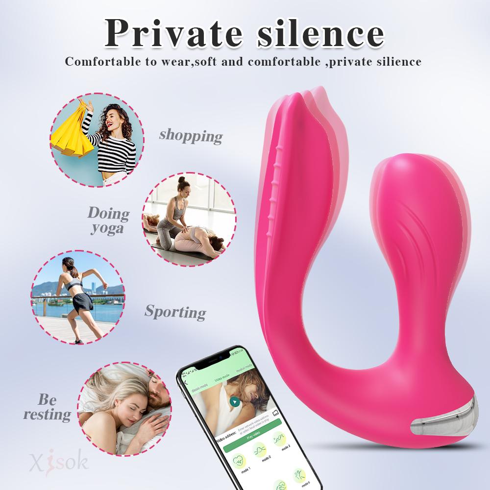 APP Sex Hračka Vibrátor pro Ženy Stimulátor Klitorisu Oboustranný Vaginální G-bod Anální Zátka Vibrátor Ženský Masturbátor Hra pro Páry