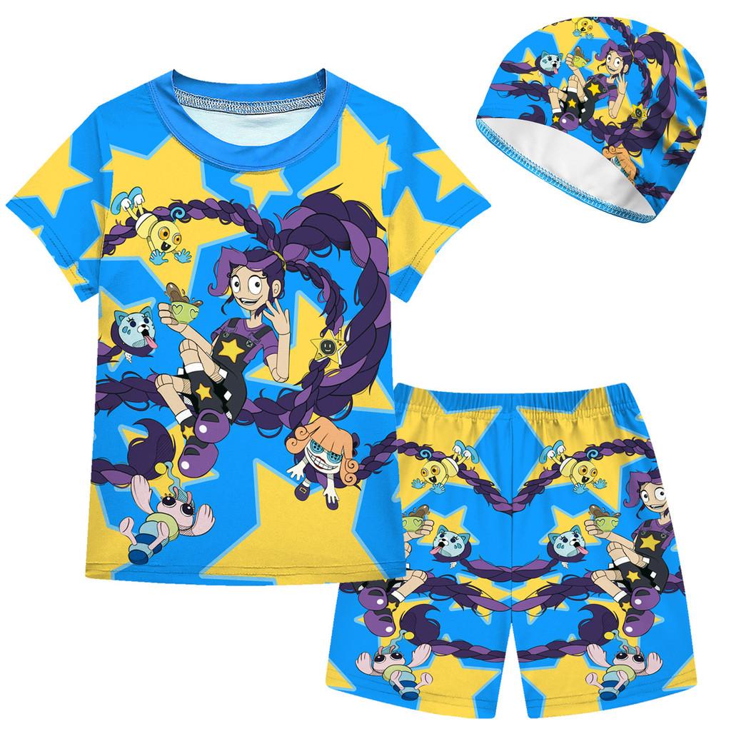 20910 2pcs/set Kids Girls Lily Lovebraids Swimsuit Swimwear Top Pants Sets 100cm