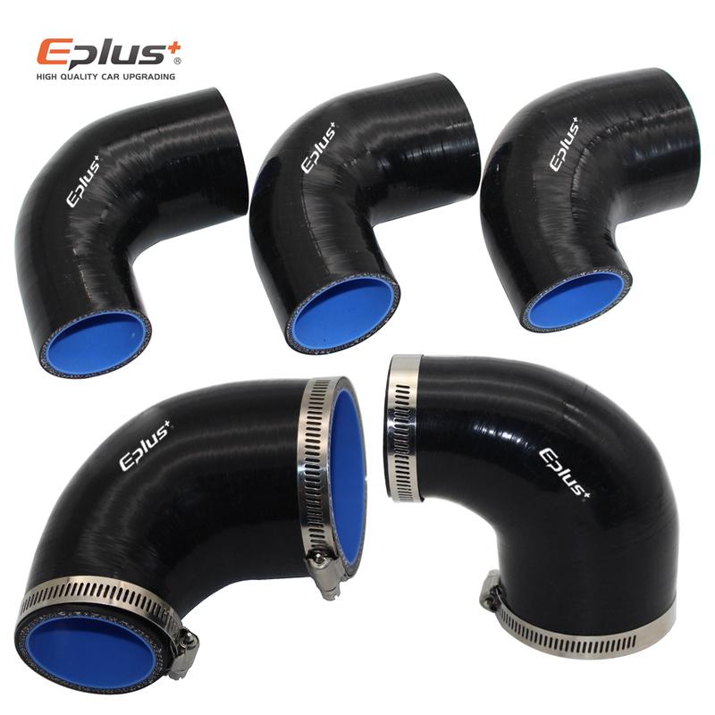 

EPLUS Universal Silicone Tubing Hose 90Degrees Big To Small Connector Reducer Car Intercooler Turbo Intake Pipe Silica Gel Black 32MM-45MM