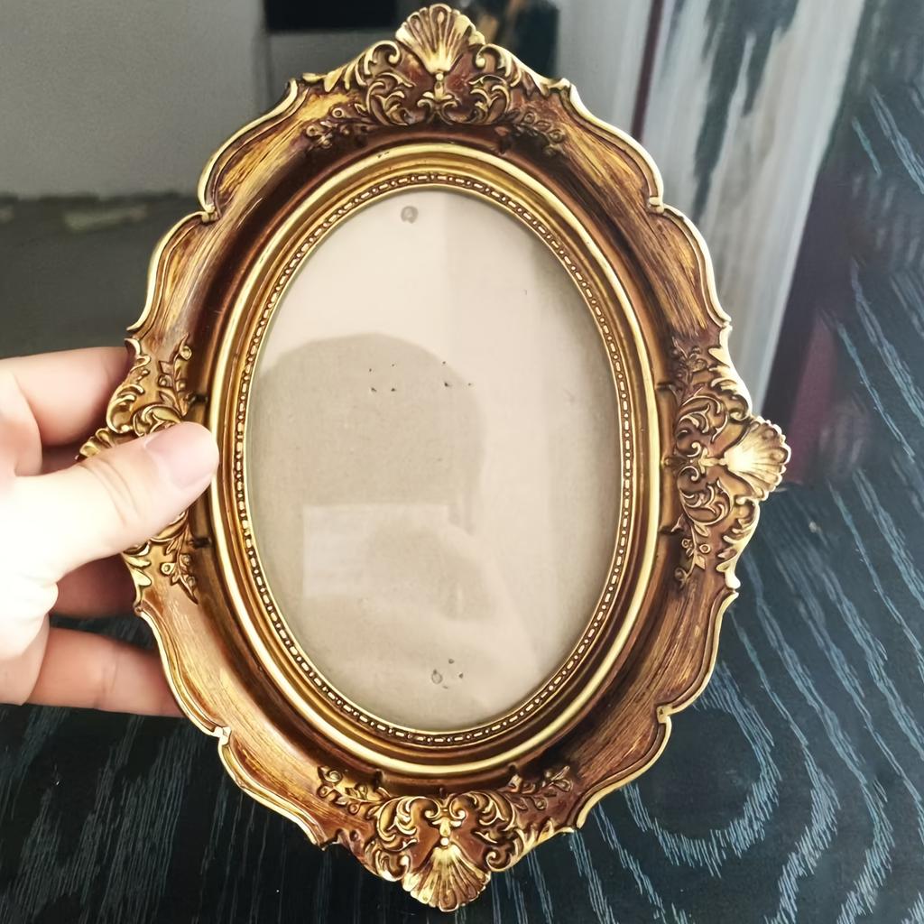1pc European Retro Resin Photo Frame Home Decoration Wall Hanging Artistic Light Luxury Carved Flower Frame Foyer Decoration Wal